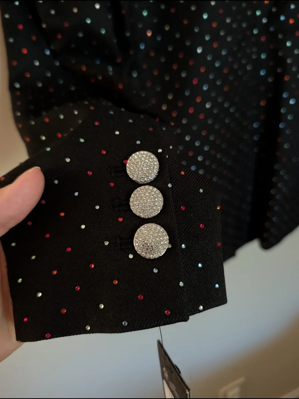 NWT Karl Lagerfeld Paris Rainbow Rhinestone Embellished Blazer Size 2